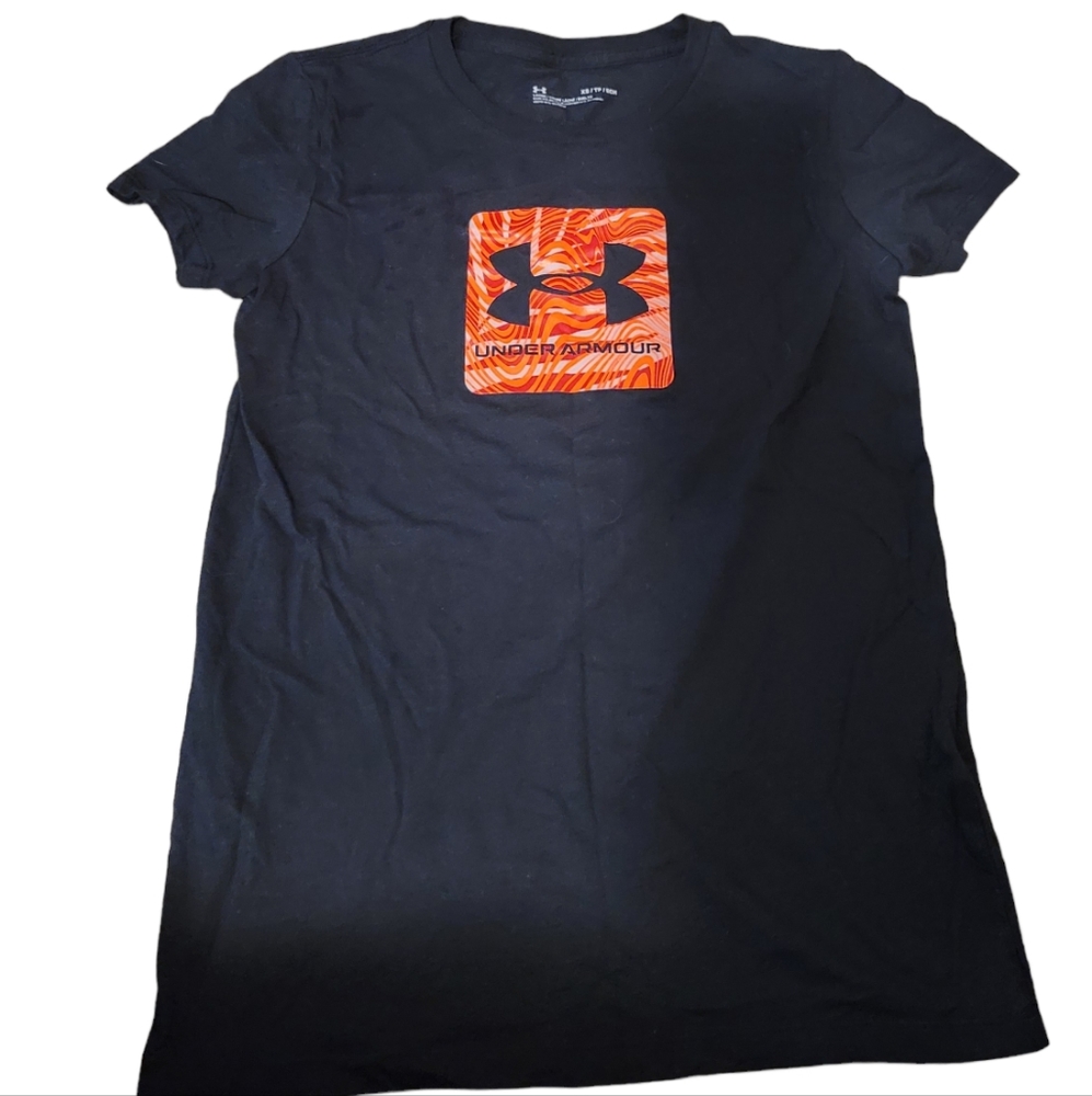 Women's Under Armour Black Logo T-Shirt Sz XS